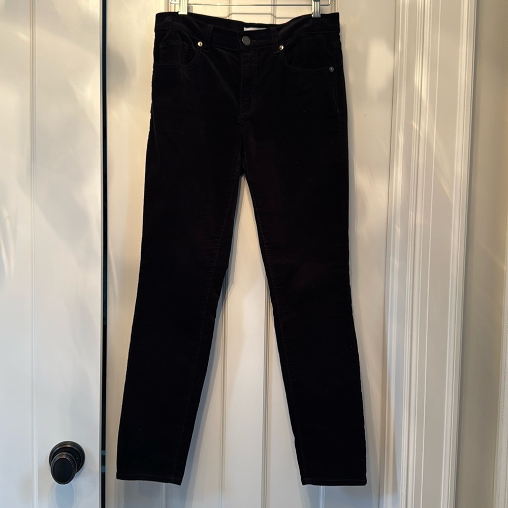LOFT black velvet, five-pocket jeans